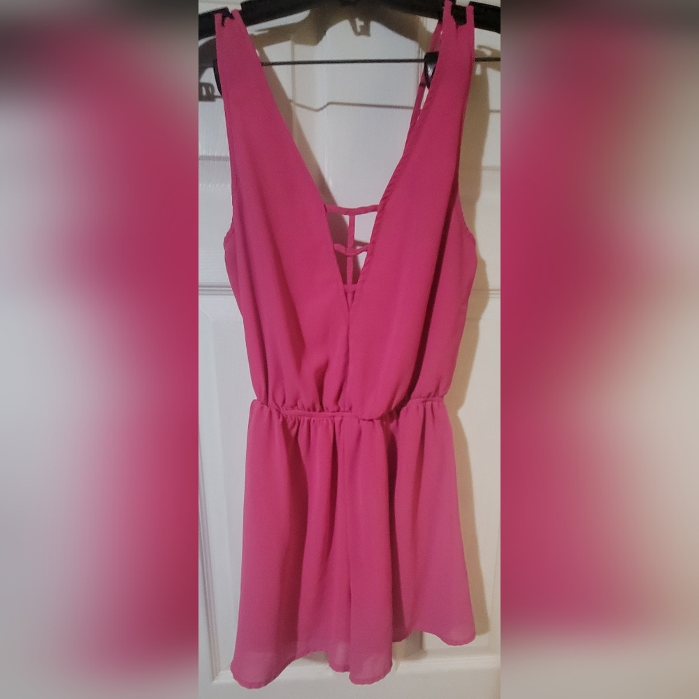 Hot pink Lush romper shorts size sm